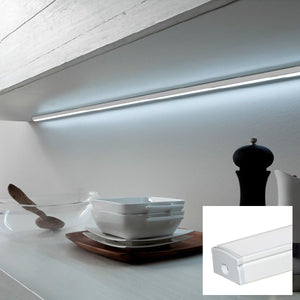 Perfil de aluminio para tira LED con difusor - 4 grapas - 2 tapas - 17x8mm - 2 metros - Barcelona Led-