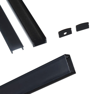 Perfil de aluminio para tira LED con difusor - 4 grapas - 2 tapas - 17x8mm - 2 metros - Barcelona Led-