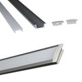 Aluminium inbouwprofiel voor LED strip met diffuser - 2 afdekkingen - 23x8mm - 2 meter 5