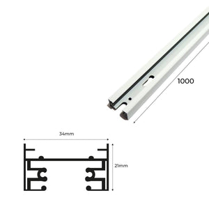Carril monofásico de superficie para focos LED - Barra 1 metro - Barcelona Led-