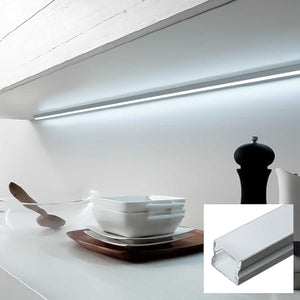 Perfil de aluminio para tira LED con difusor - 4 grapas - 2 tapas - 17x15mm - 2 metros (1)