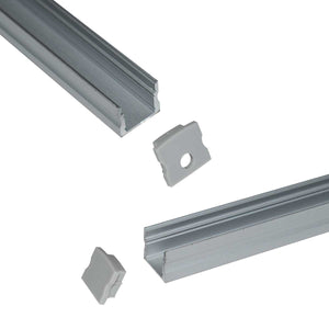 Perfil de aluminio para tira LED con difusor - 4 grapas - 2 tapas - 17x15mm - 2 metros (7)