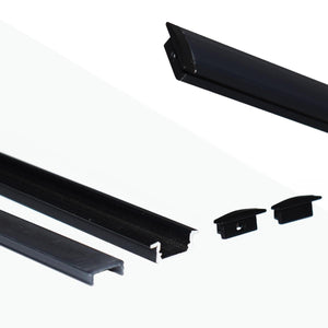 Perfil de aluminio empotrable para tira LED con difusor - 2 tapas - 23x8mm - 2 metros - Barcelona Led-