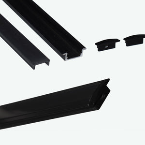 Perfil de aluminio empotrable para tira LED con difusor - 2 tapas - 23x8mm - 2 metros (11)