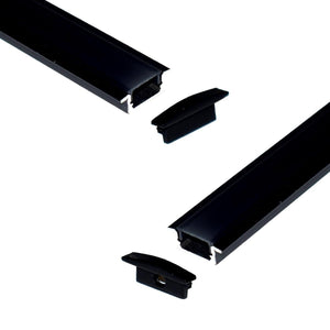 Perfil de aluminio empotrable para tira LED con difusor - 2 tapas - 23x8mm - 2 metros - Barcelona Led-