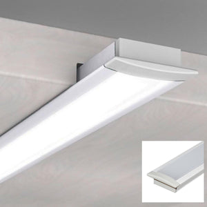 Perfil de aluminio empotrable para tira LED con difusor - 2 tapas - 23x8mm - 2 metros (20)