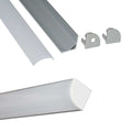 Profilé d'angle en aluminium pour ruban LED avec diffuseur - 16x16mm - 4 agrafes - 2 embouts - 2 mètres 4
