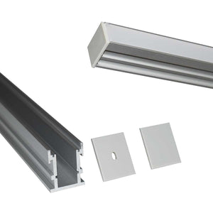 Perfil de aluminio para tira LED empotrable en suelo con difusor - 2 tapas - 21x26mm - IP54 - 2 metros (3)