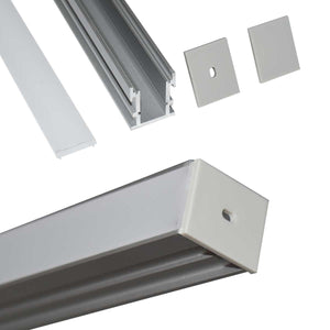 Perfil de aluminio para tira LED empotrable en suelo con difusor - 2 tapas - 21x26mm - IP54 - 2 metros (4)