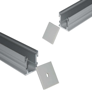 Perfil de aluminio para tira LED empotrable en suelo con difusor - 2 tapas - 21x26mm - IP54 - 2 metros (6)