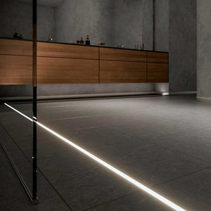 Perfil de aluminio para tira LED empotrable en suelo con difusor - 2 tapas - 21x26mm - IP54 - 2 metros (1)