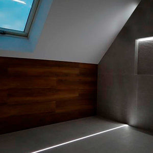 Perfil de aluminio para tira LED empotrable en suelo con difusor - 2 tapas - 21x26mm - IP54 - 2 metros (9)