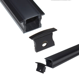 Perfil de aluminio empotrable para tira LED con difusor - 2 tapas - 23x15mm - 2 metros - Barcelona Led-