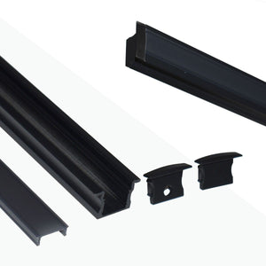Perfil de aluminio empotrable para tira LED con difusor - 2 tapas - 23x15mm - 2 metros - Barcelona Led-