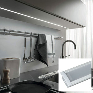 Perfil de aluminio empotrable para tira LED con difusor - 2 tapas - 23x15mm - 2 metros - Barcelona Led-