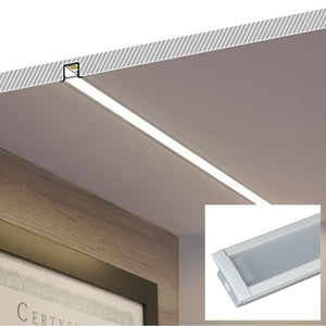 Perfil de aluminio empotrable para tira LED con difusor - 2 tapas - 23x15mm - 2 metros (19)