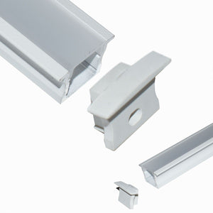 Perfil de aluminio empotrable para tira LED con difusor - 2 tapas - 23x15mm - 2 metros (21)