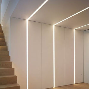 Perfil de aluminio empotrable para tira LED con difusor - 2 tapas - 23x15mm - 2 metros (26)