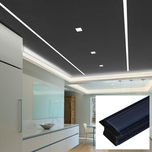Perfil de aluminio empotrable para tira LED con difusor - 2 tapas - 23x15mm - 2 metros - Barcelona Led-