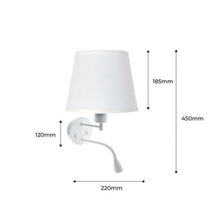 Aplique de pared "PAIR" E27 con foco LED de lectura 3W (30)