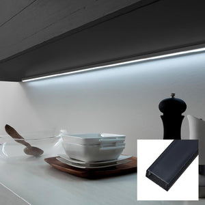 Perfil de aluminio para tira LED con difusor - 4 grapas - 2 tapas - 17x8mm - 2 metros - Barcelona Led-