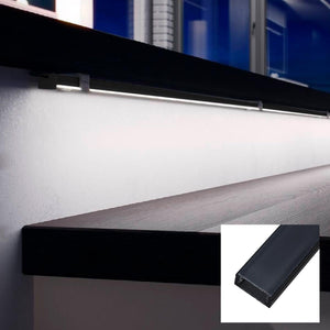 Perfil de aluminio para tira LED con difusor - 4 grapas - 2 tapas - 17x8mm - 2 metros - Barcelona Led-