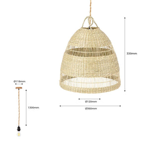 Lámpara colgante de mimbre "Ikken" - Barcelona Led-Decoración
