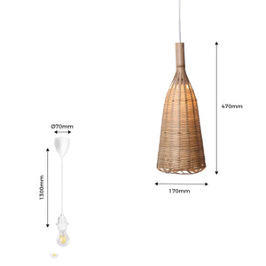 Lámpara colgante de mimbre "Boa" - Barcelona Led-Decoración