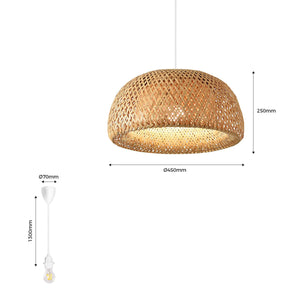 Lámpara colgante de mimbre "Hanna" - Barcelona Led-Decoración
