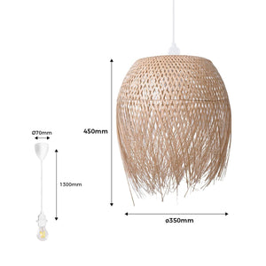 Lámpara colgante de ratán "JAVA" - Barcelona Led-Decoración