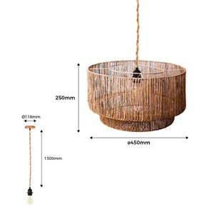Lámpara colgante de yute y fibras naturales"BALI" - Barcelona Led-Decoración