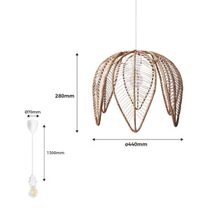 Lámpara colgante de ratán en forma de flor "BINTAN" - Barcelona Led-Decoración