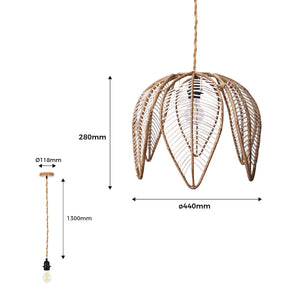 Lámpara colgante de ratán en forma de flor "BINTAN" (34)