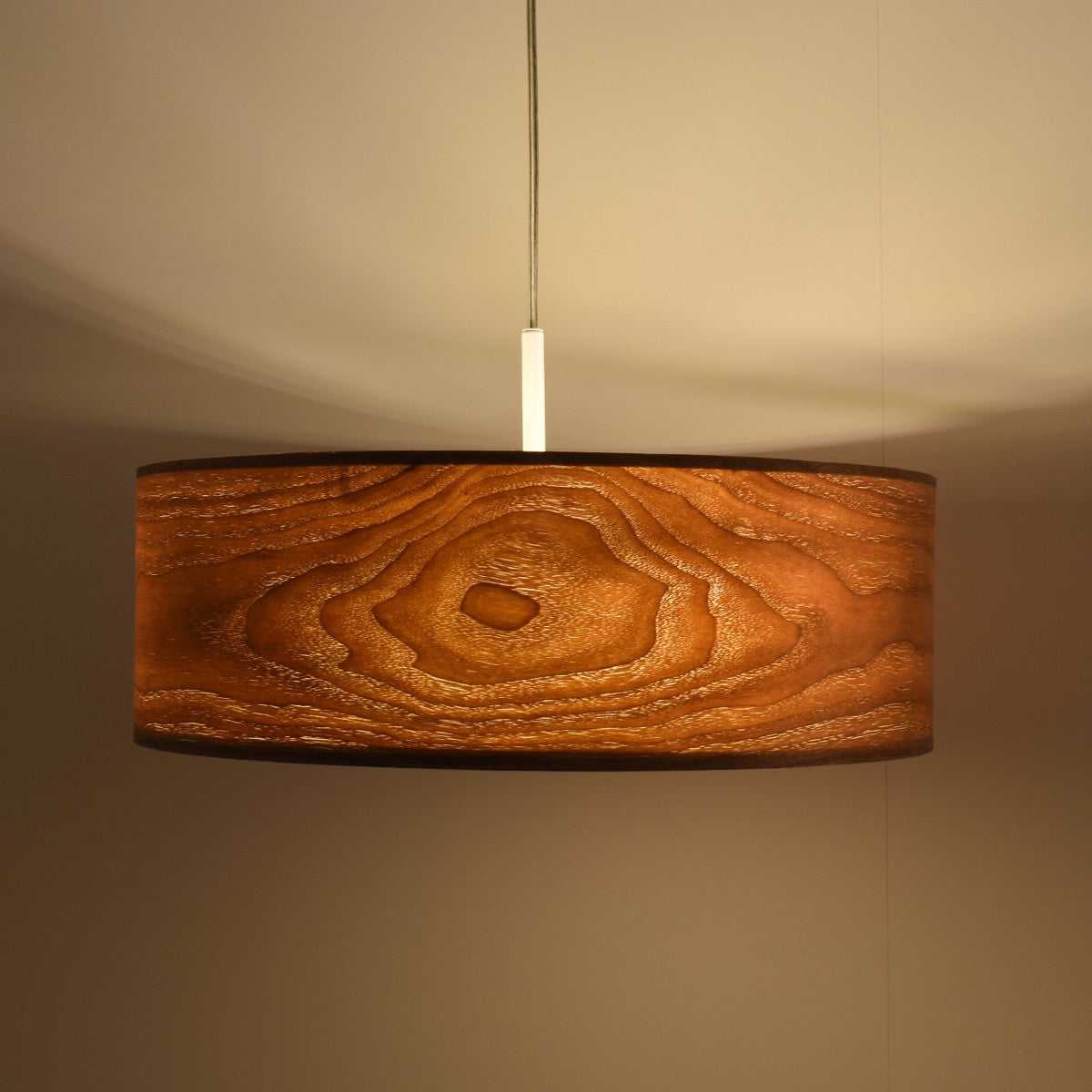 Lampara colgante con pantalla efecto madera "MATAGALLS" - 3xE27 (1)