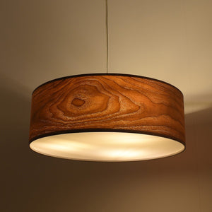 Lampara colgante con pantalla efecto madera "MATAGALLS" - 3xE27 - Barcelona Led-Decoración