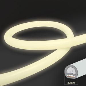Neón LED flexible circular - 24V DC - Instalación sobre superficie - Ø20mm - 5 metros - 13W/m - Kit completo - IP67 - Barcelona Led-