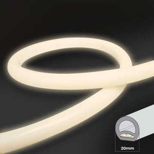 Neón LED flexible circular - 24V DC - Instalación sobre superficie - Ø20mm - 5 metros - 13W/m - Kit completo - IP67 - Barcelona Led-