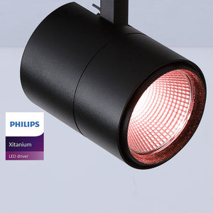Foco LED para carril trifásico especial para carnicerías - Driver integrado Philips Xitanium- LED COB - 40W - Barcelona Led-