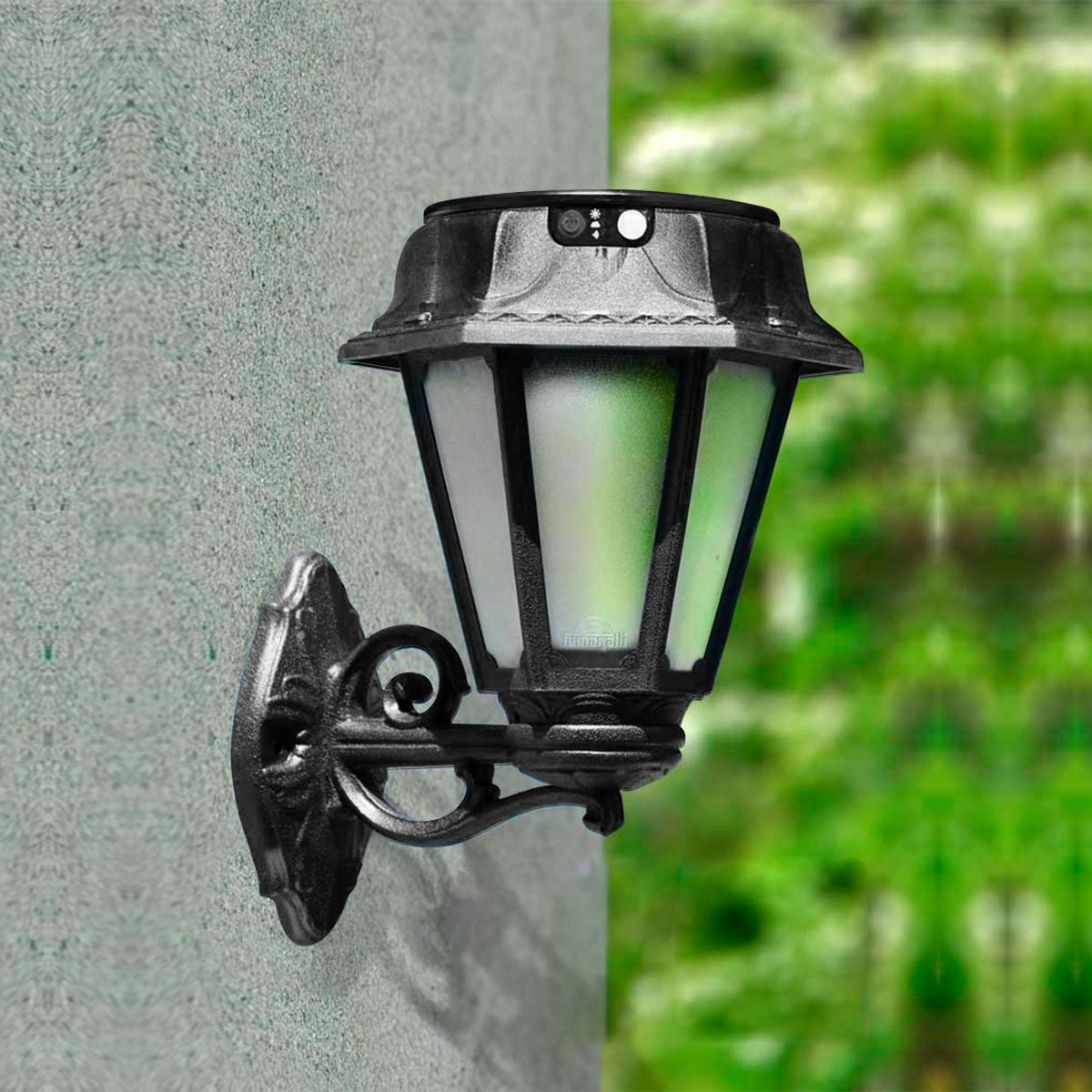Farola solar de jardín aplique de pared "BISSO/ROSETTA" con sensor PIR - 2 modos de funcionamiento - 4000K (1)