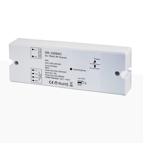 Sunricher Triac AC 2 kanaals controller 1,2A/CH 100-240V - Perfect RF Systeem Serie