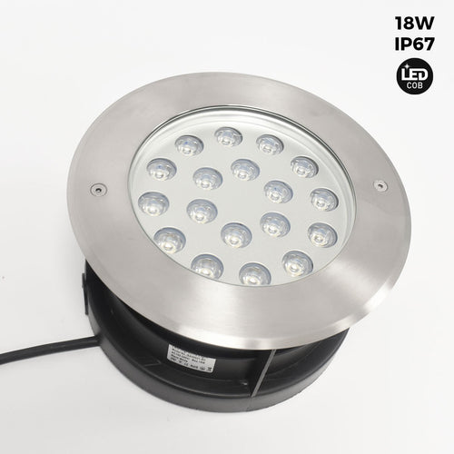 Baliza LED empotrable en suelo 18W - Blanco cálido - Ø21cm - IP67 - 220v