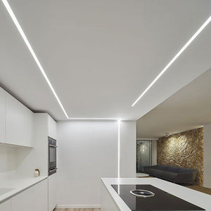 Perfil de aluminio empotrable para tira LED con difusor - 2 tapas - 23x8mm - 2 metros - Barcelona Led-