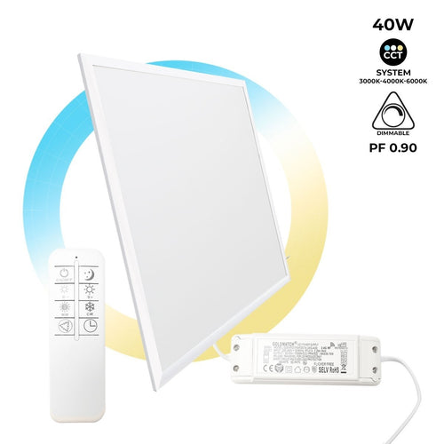 Slim CCT adjustable LED panel with remote - 60x60cm - 40W