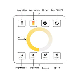 Controlador CCT blanco dual para tiras LED con panel táctil RF - 5-24V/DC - Barcelona Led-Control y regulación
