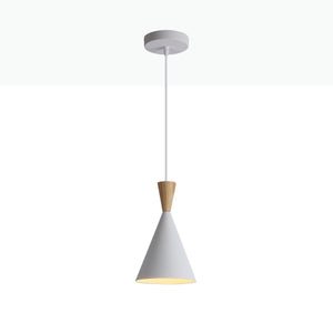 Lámpara colgante nórdica en metal y madera "Exan"