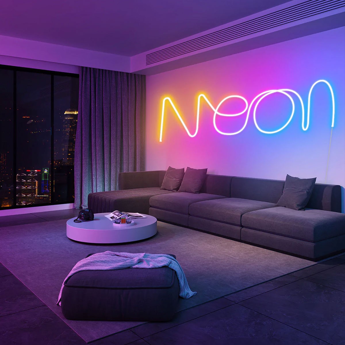 Neón LED Flexible RGB - 24V/DC 4x10mm - 5 metros - Kit completo - IP67 - 20W/m - Curvatura lateral (1)