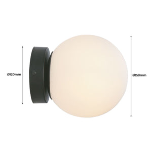 Aplique de pared bola cristal "AVA" - E27 - IP44 - Barcelona Led-Decoración
