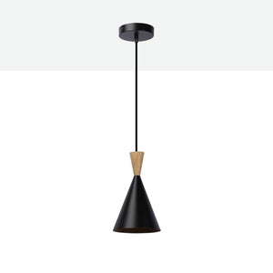 Lámpara colgante nórdica en metal y madera "Exan" (8)
