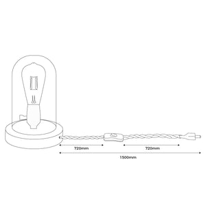 Lámpara de vidrio y madera para mesa "TULE" (8)
