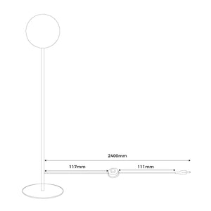 Lámpara de pie bola cristal "BAILEY" - E27 (10)